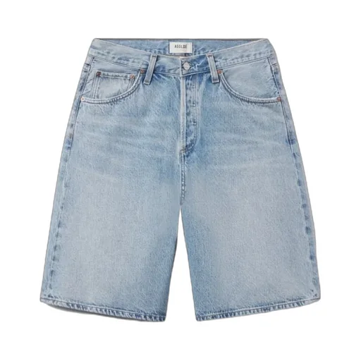 Agolde High-Waisted Knee-Length Denim Shorts