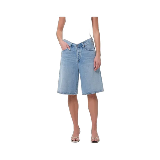 Agolde High-Waisted Knee-Length Denim Shorts