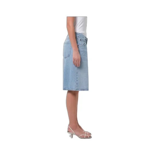 Agolde High-Waisted Knee-Length Denim Shorts
