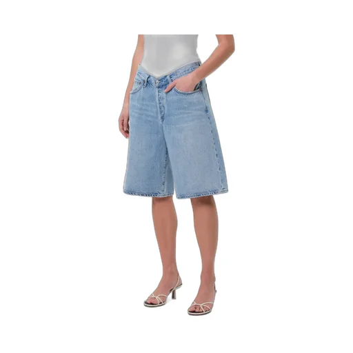 Agolde High-Waisted Knee-Length Denim Shorts