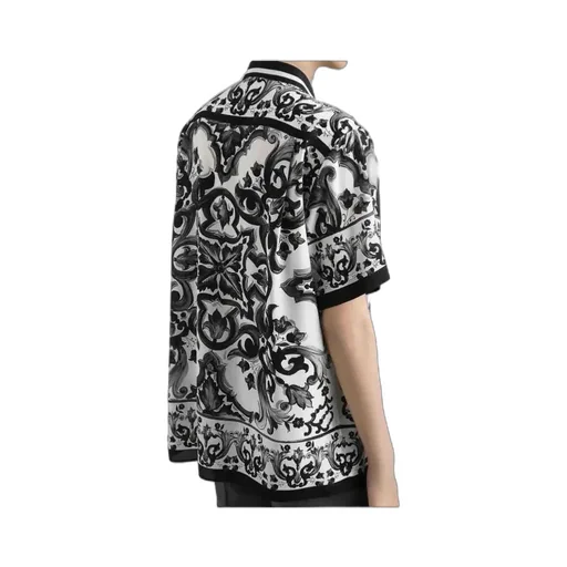 Graphic-Print Silk Shirt