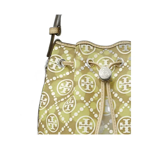 T Monogram Mesh Dot Bucket Bag