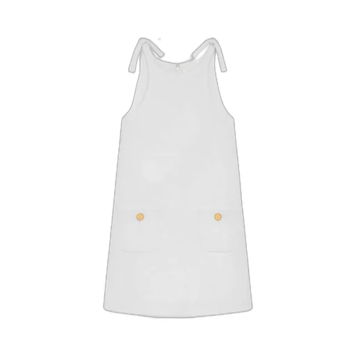 Trapeze Mini Dress In Openwork Cotton