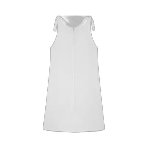 Trapeze Mini Dress In Openwork Cotton
