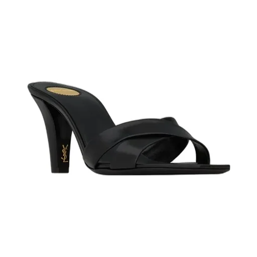 Saint Laurent Jill Crisscrossed Square Toe Mules
