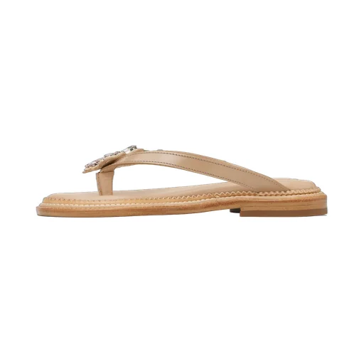 Embellished Flower Flip-Flops