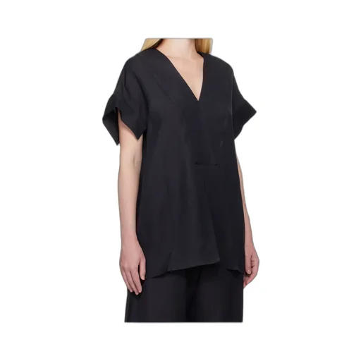 Studio Nicholson V-Neck Short-Sleeved Top
