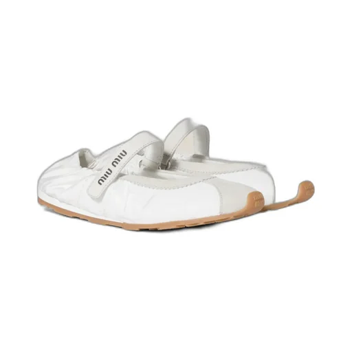 Plume Technical Fabric And Suede Ballerinas