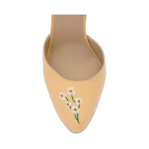 105Mm Hi Dolly Floral-Embroidered Ankle-Strap Pumps