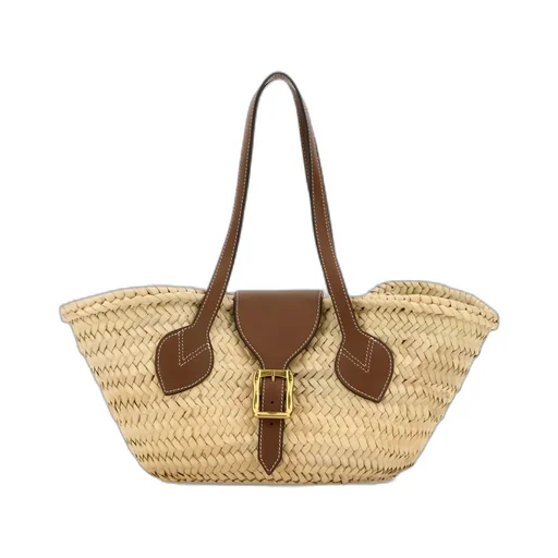 Straw Buckle Shoulder Bag