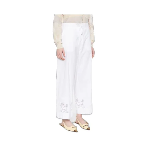 Wide-Leg Pants. Adjustable Drawstring Waist