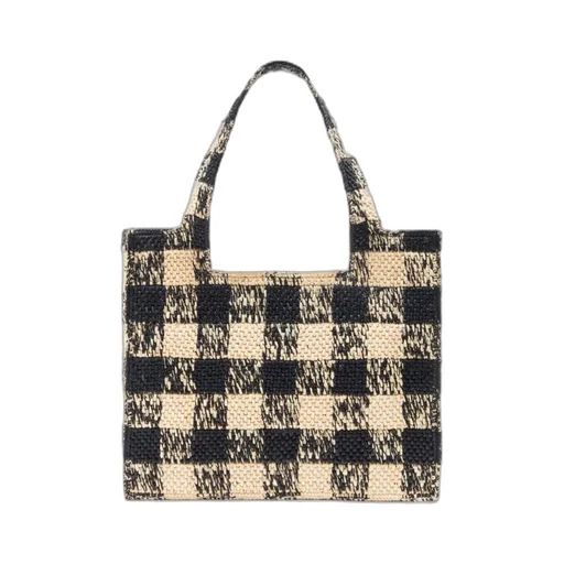 Large Loewe Font Tote In Raffia