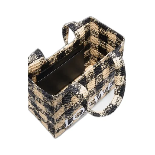 Large Loewe Font Tote In Raffia