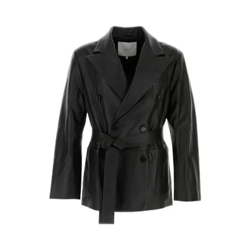 Long-Sleeved Leather Jacket
