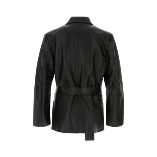 Long-Sleeved Leather Jacket