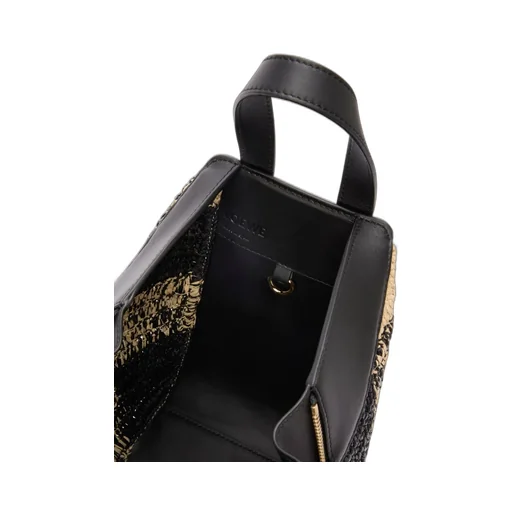 Compact Hammock Bag In Raffia And Calfskin