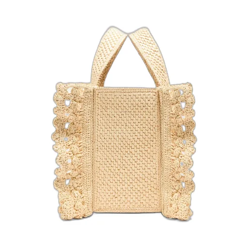 Small Loewe Font Tote In Raffia