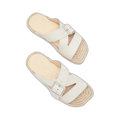 Petal Espadrille Slide In Soft Calfskin