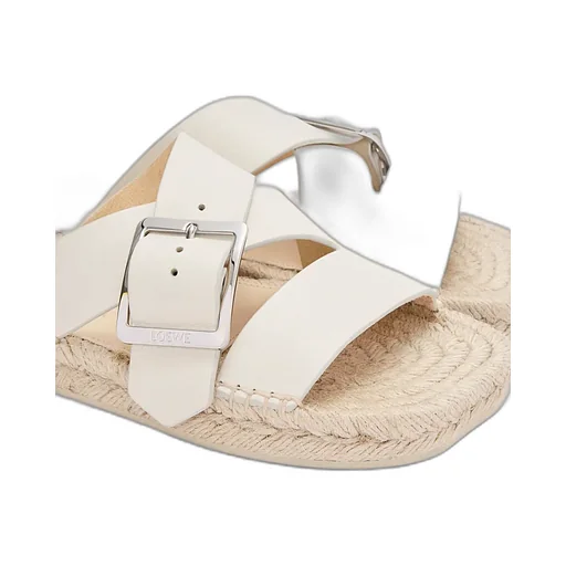 Petal Espadrille Slide In Soft Calfskin