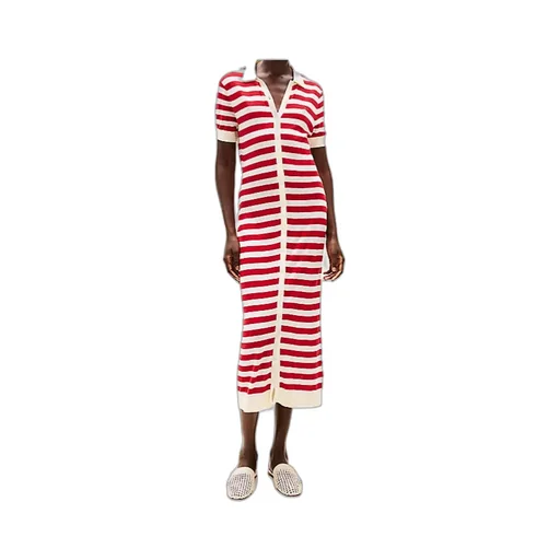 Slim Short Sleeve Midi Polo Dress