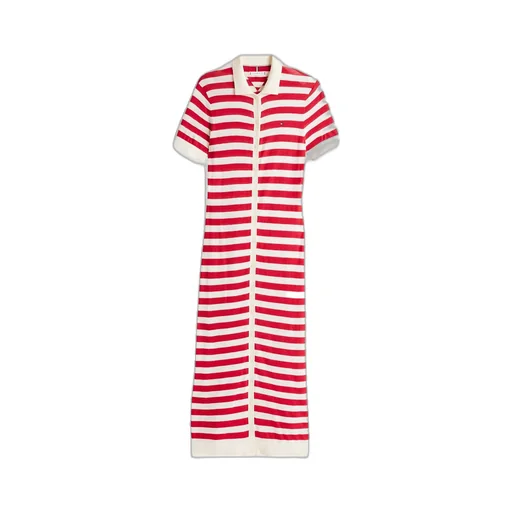 Slim Short Sleeve Midi Polo Dress