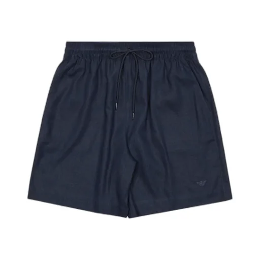 Emporio Armani Logo Embroidered Drawstring Shorts