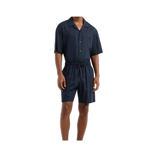 Emporio Armani Logo Embroidered Drawstring Shorts