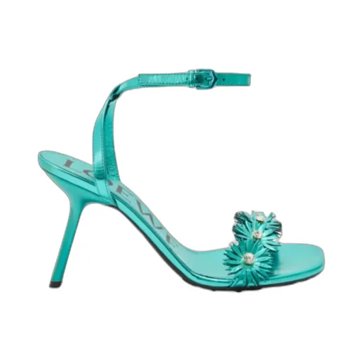 Petal Flower Sandal In Calfskin And Crystals