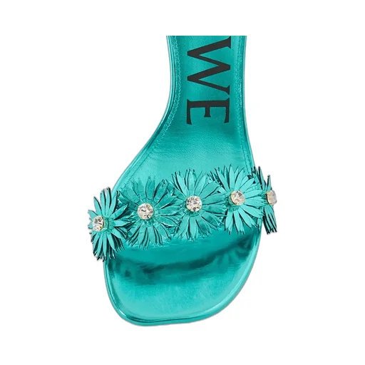 Petal Flower Sandal In Calfskin And Crystals