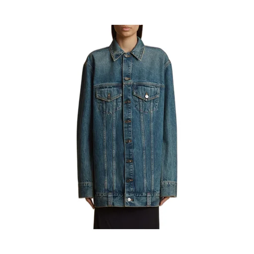 Long-Sleeved Lapel Denim Coat