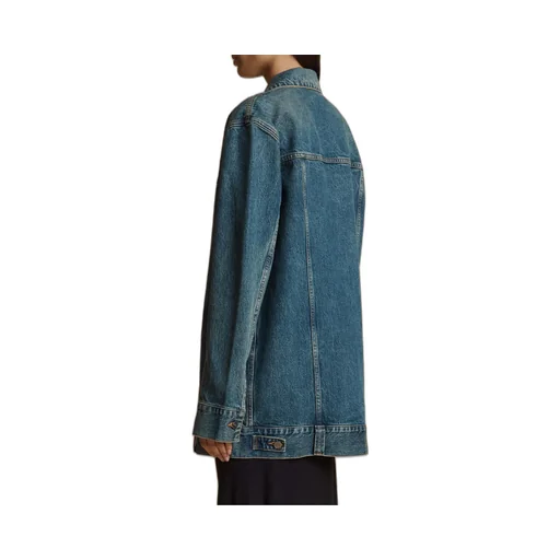 Long-Sleeved Lapel Denim Coat