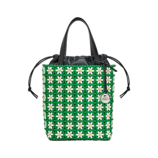 Mini Tote In Beads And Lambskin