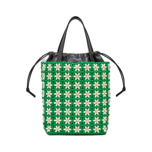 Mini Tote In Beads And Lambskin