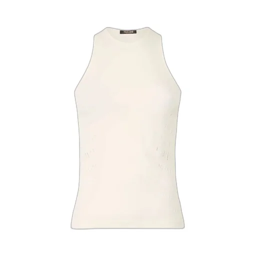 Roberto Cavalli Perforated Zebra Pattern Tank Top