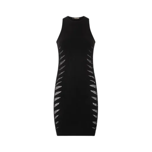 Roberto Cavalli Perforated Zebra Pattern Dress