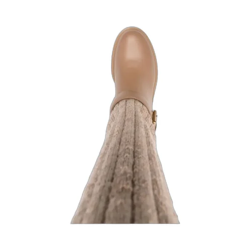 Panelled Design Slip-On Boots