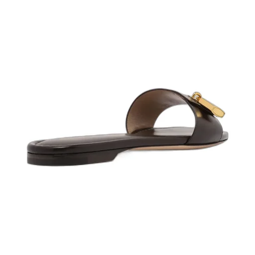 Padlock Slide Flat Sandals