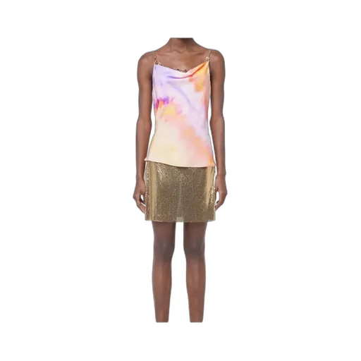 Paco Rabanne Tie-Dye Printed Satin Top