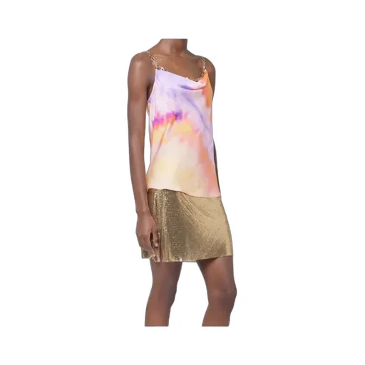 Paco Rabanne Tie-Dye Printed Satin Top