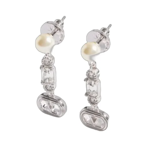 Ovalette Metal, Pearl And Swarovski® Crystal Earrings