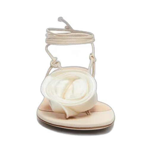 Flat Sandals With Floral Embellishments