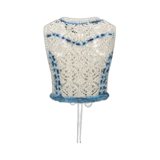 Western Lace-Up Knit Vest