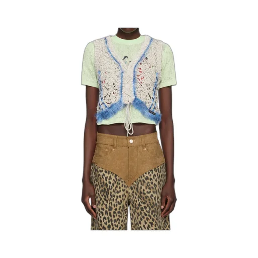 Western Lace-Up Knit Vest
