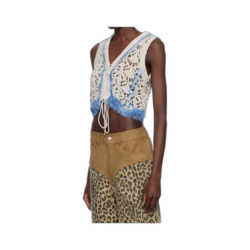 Western Lace-Up Knit Vest
