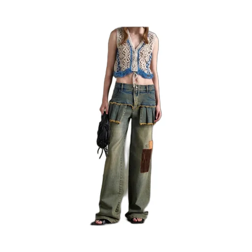 Western Lace-Up Knit Vest