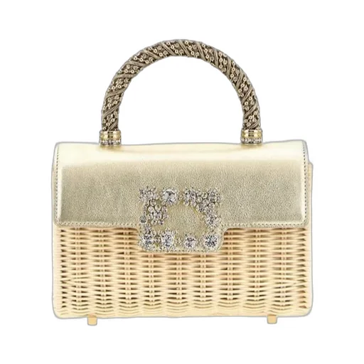 Roger Vivier Embellished Interwovened Top Handle Bag
