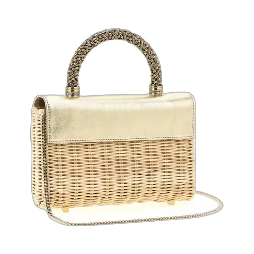 Roger Vivier Embellished Interwovened Top Handle Bag