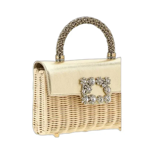 Roger Vivier Embellished Interwovened Top Handle Bag