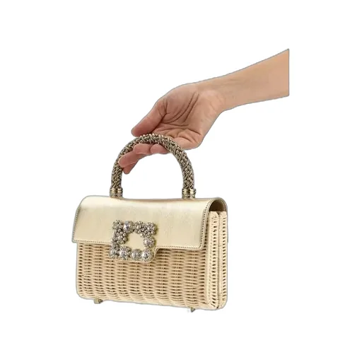 Roger Vivier Embellished Interwovened Top Handle Bag