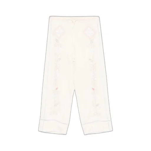 Flower Embroidered Casual Pants